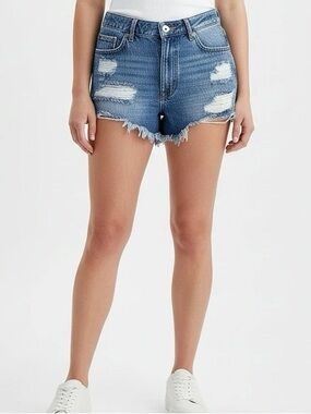 Aeropostale Distressed High Rise Denim Shorts